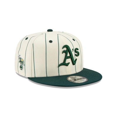 Oakland Athletics Gorra | New Era MLB Pinstripe 9fifty Snapback Cap Mexico - Blancos